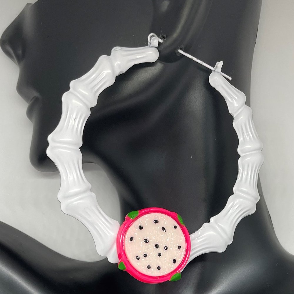 White Bamboo Hoops